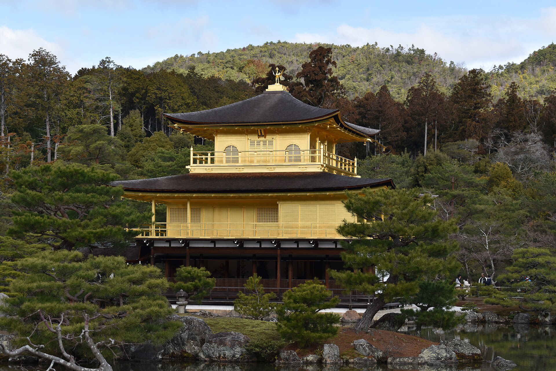 Kinkaku-ji, the Golden Pavilion, in its pond setting