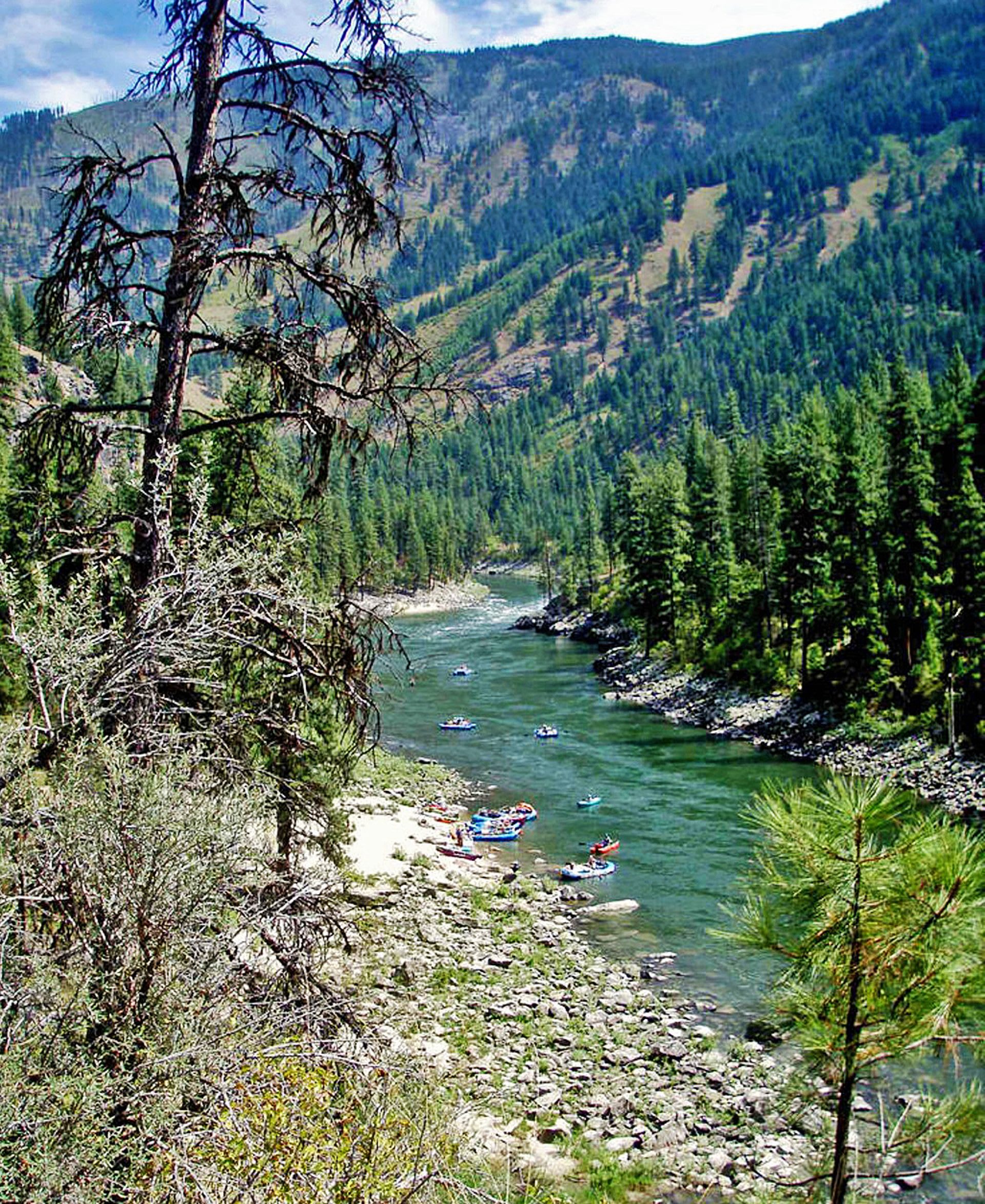 Rafters on the Snake River near Jackson Hole, Wyoming