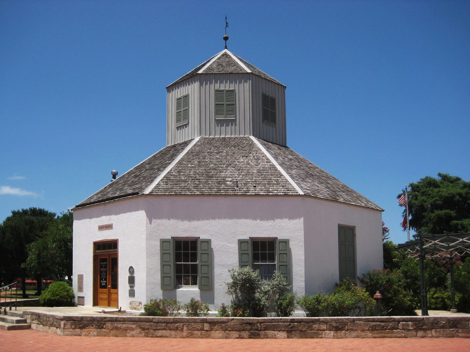 Vereins Kirche replica church on the Marktplatz in Fredericksburg