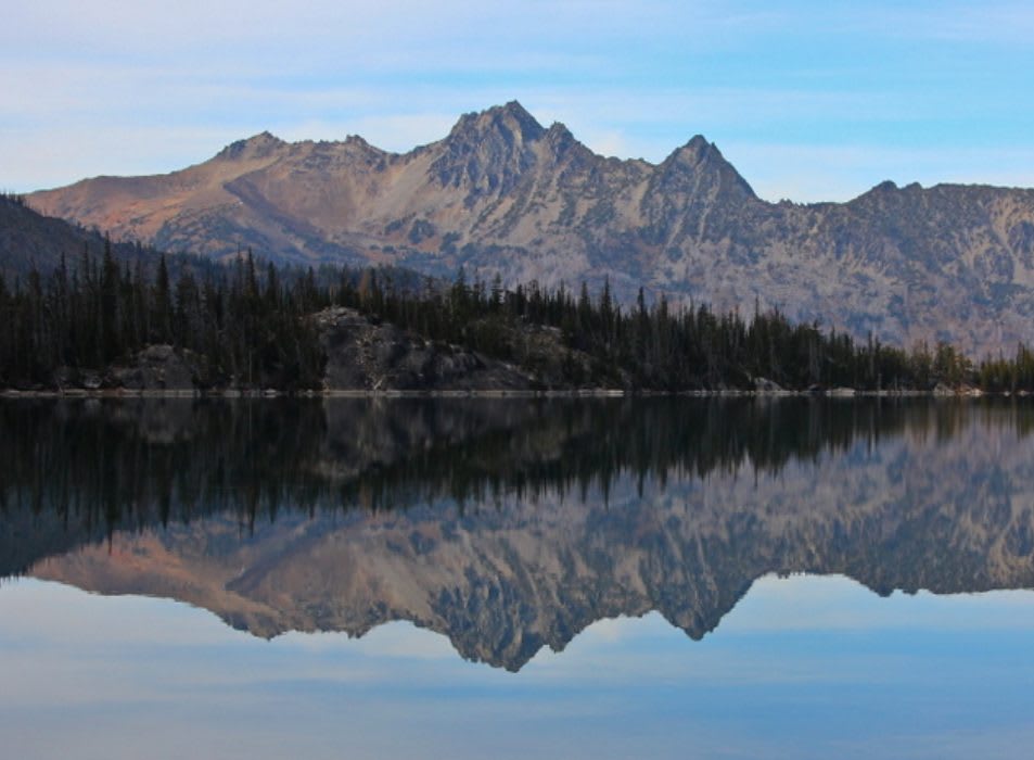 Colchuck Lake reflecting Cashmere Mountain in the Enchantments