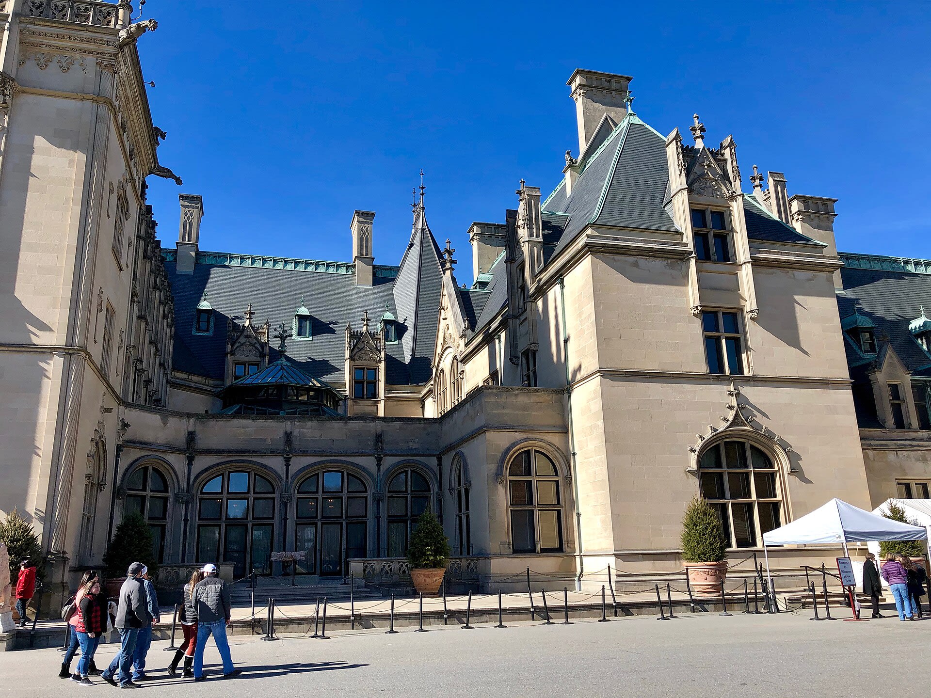 The Biltmore House in Asheville, North Carolina, seen from the estate grounds