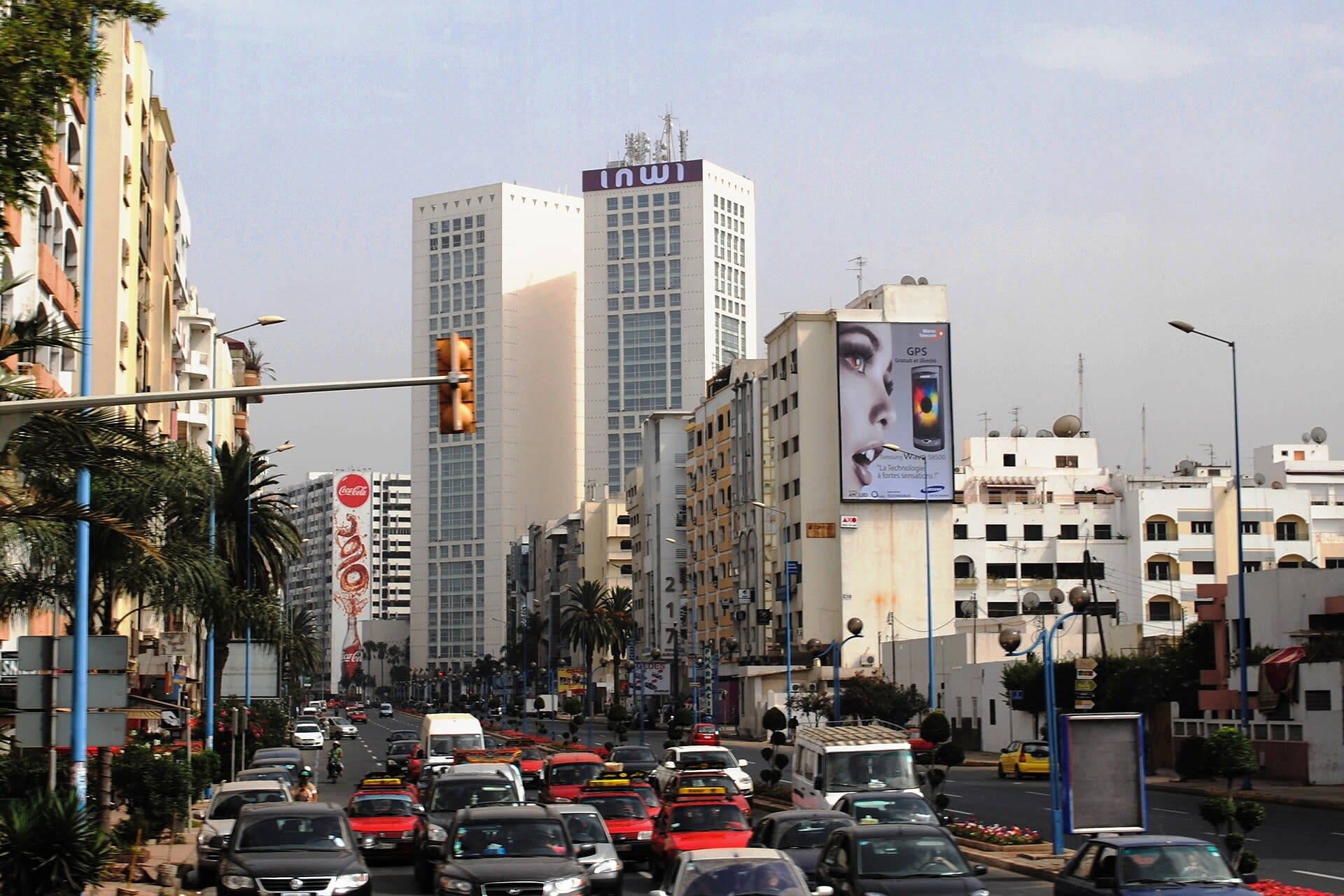 Casablanca Twin Center towers seen from Boulevard Mohamed Zerktouni
