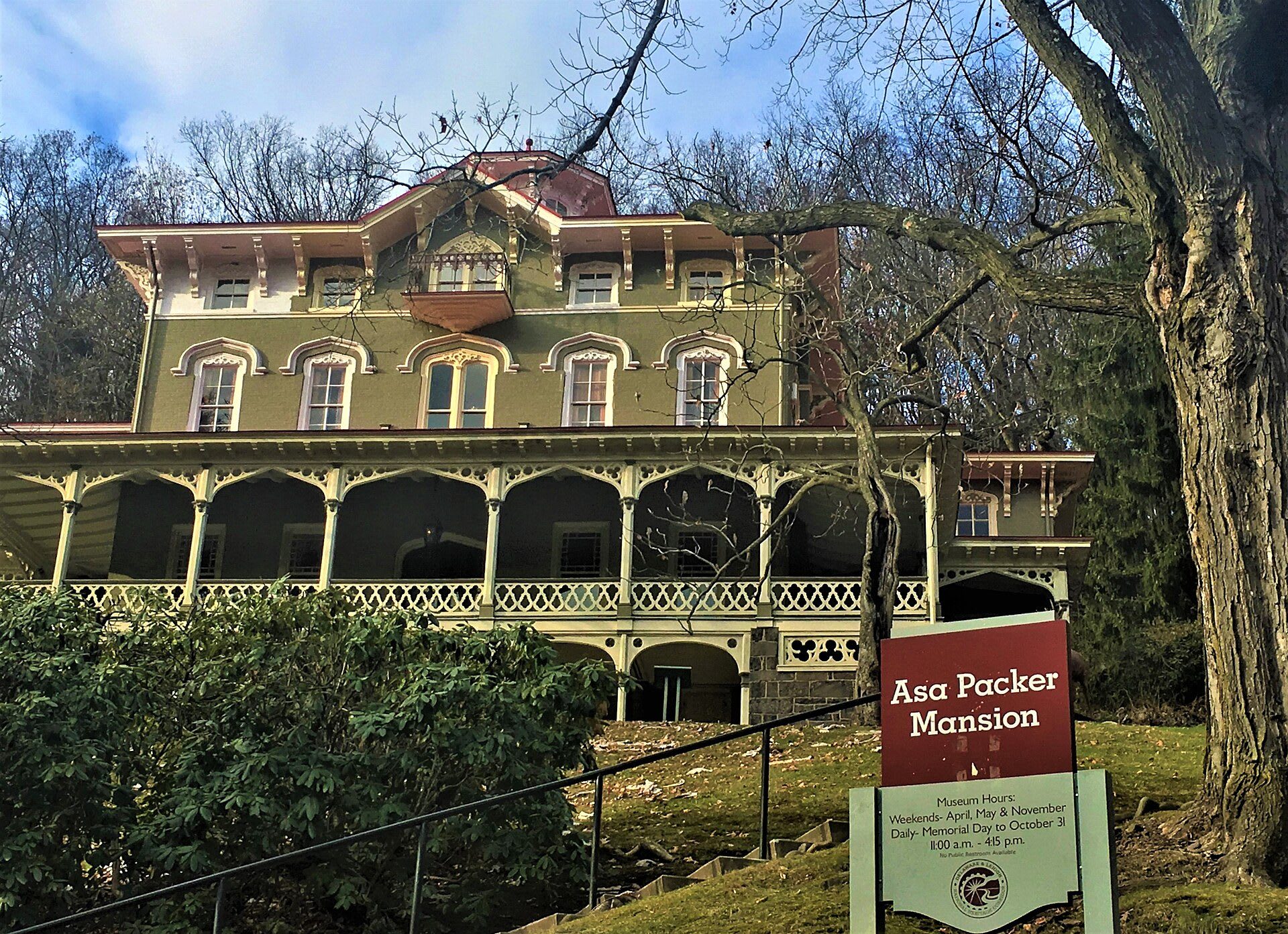 The Asa Packer Mansion, an 1861 Italianate house and National Historic Landmark in Jim Thorpe