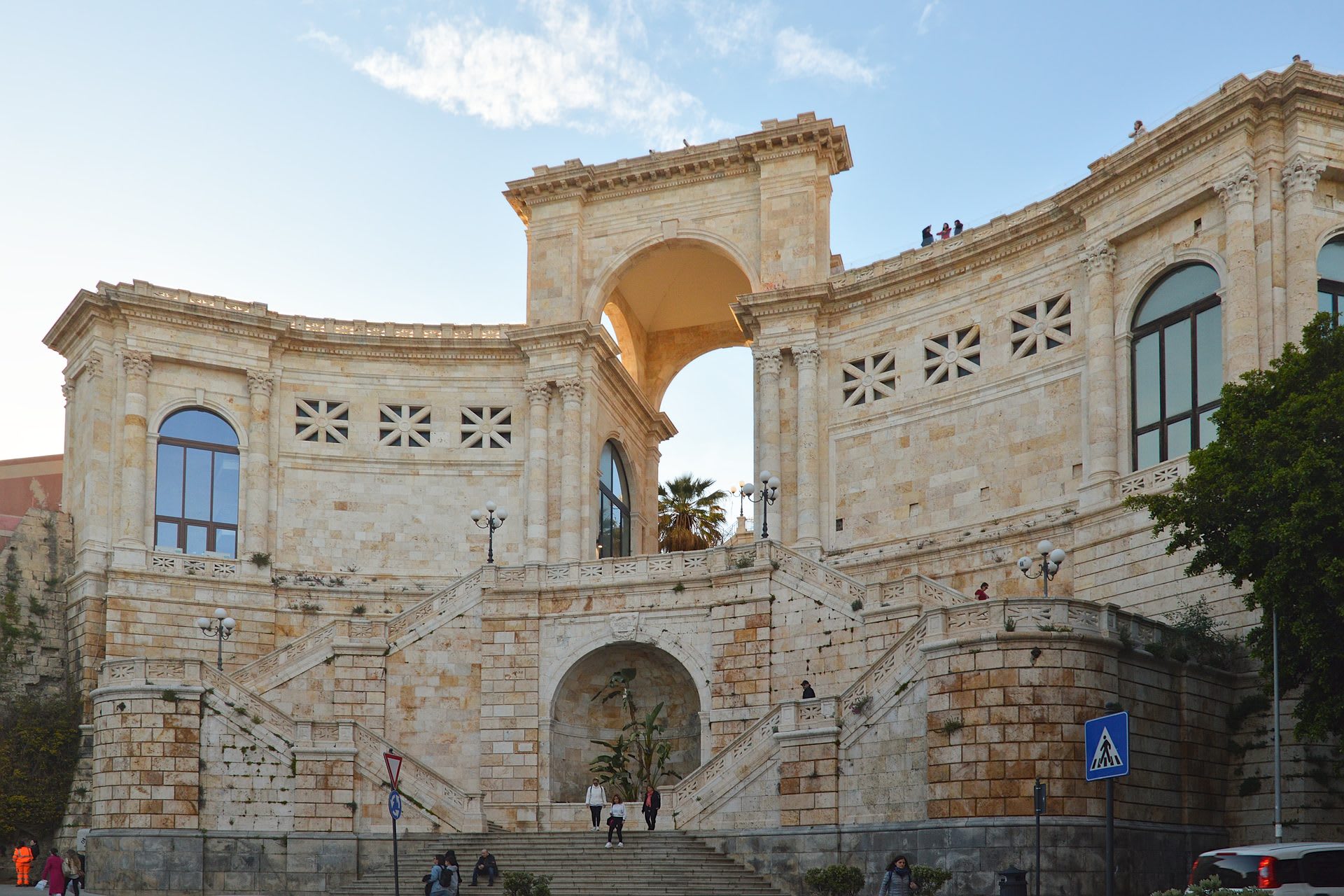 The Bastione di Saint Remy, Cagliari's grand terraced viewpoint over the Gulf of Cagliari