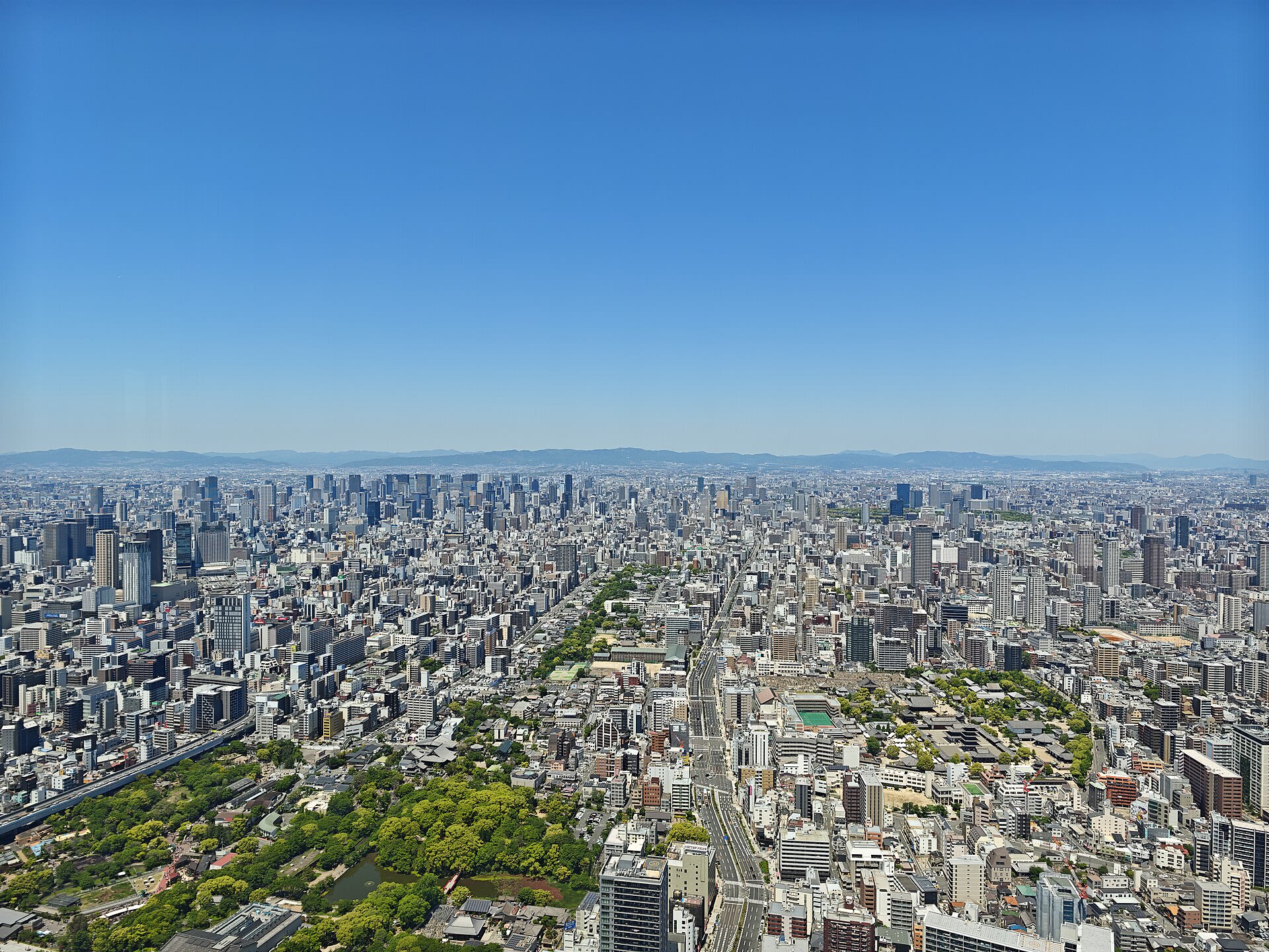 Osaka's skyline from the Abeno Harukas observation deck