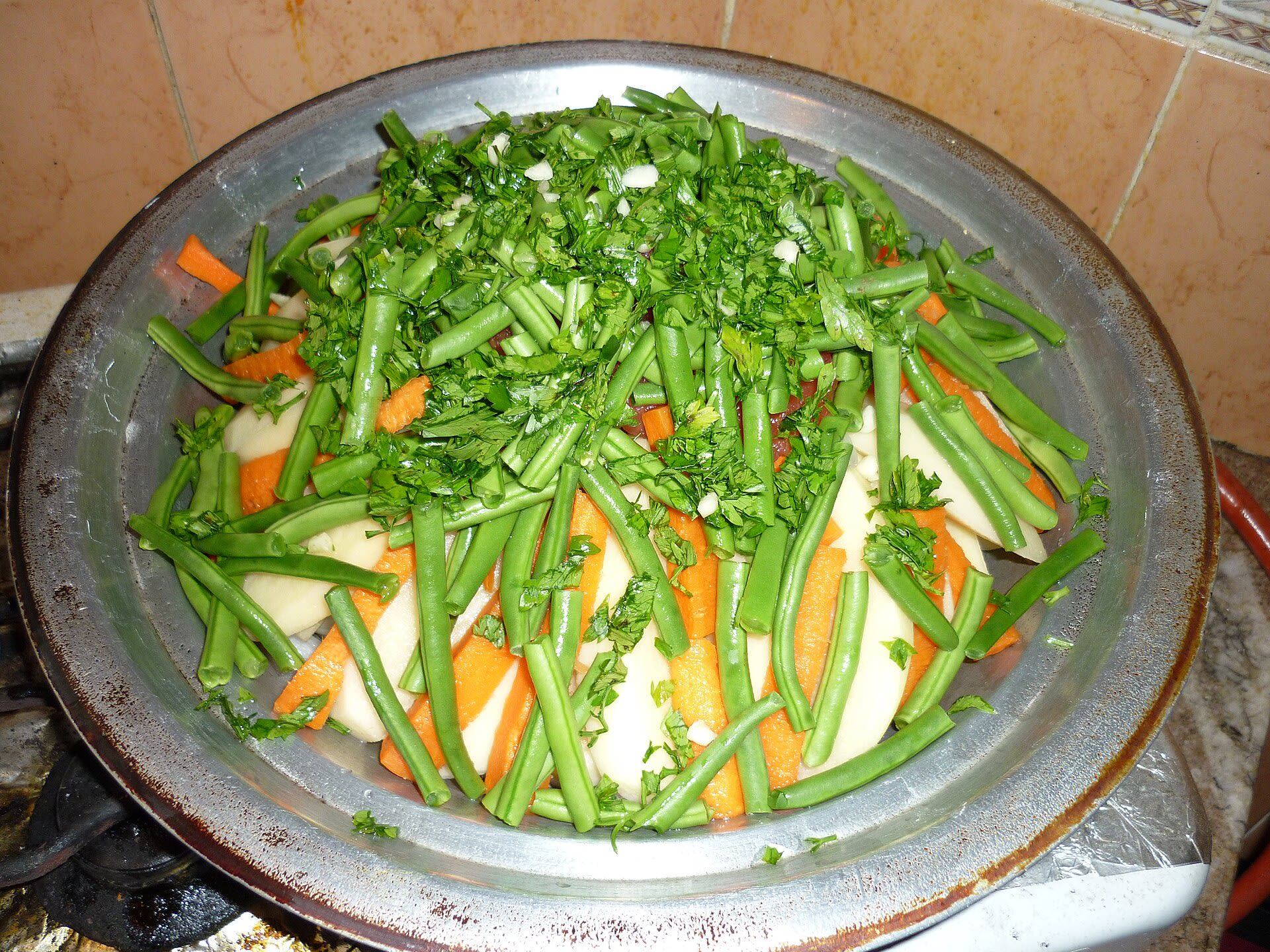 Moroccan tagine dish served in a traditional earthenware pot