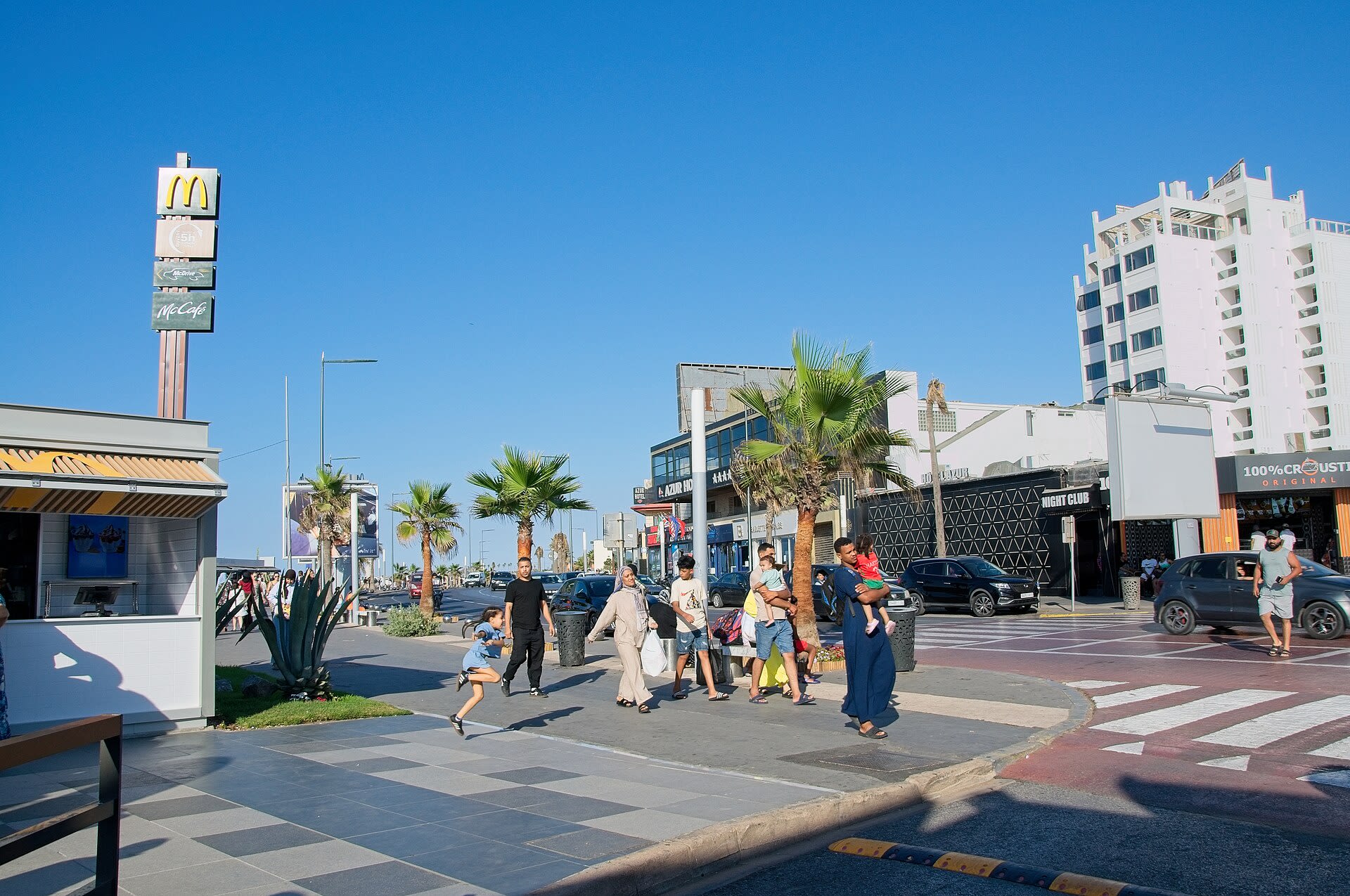 Waterfront promenade along the Corniche in the Ain Diab district of Casablanca