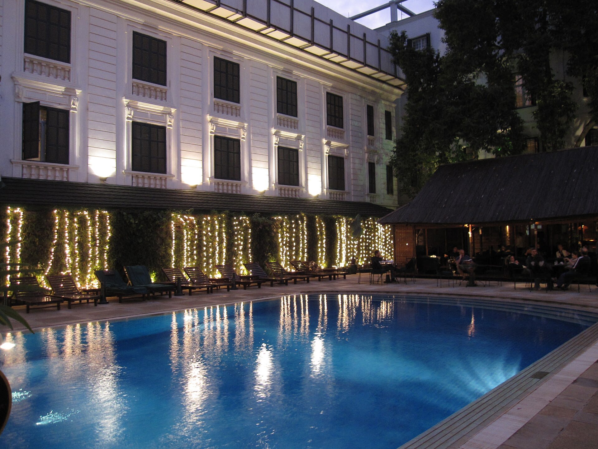 French colonial facade of the Hotel Metropole in Hanoi