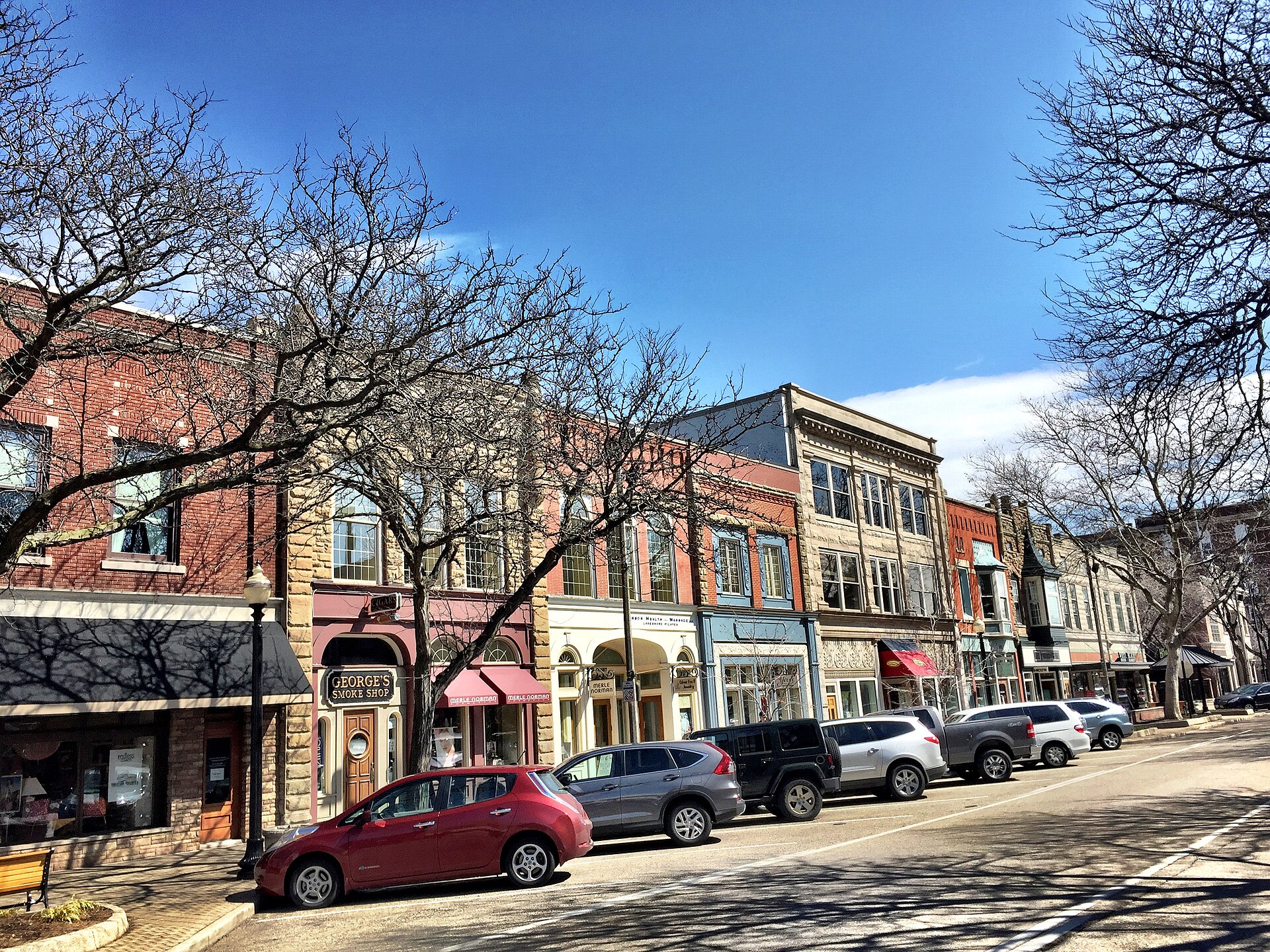 Downtown 8th Street in Holland, Michigan, the center of the town's restaurant scene