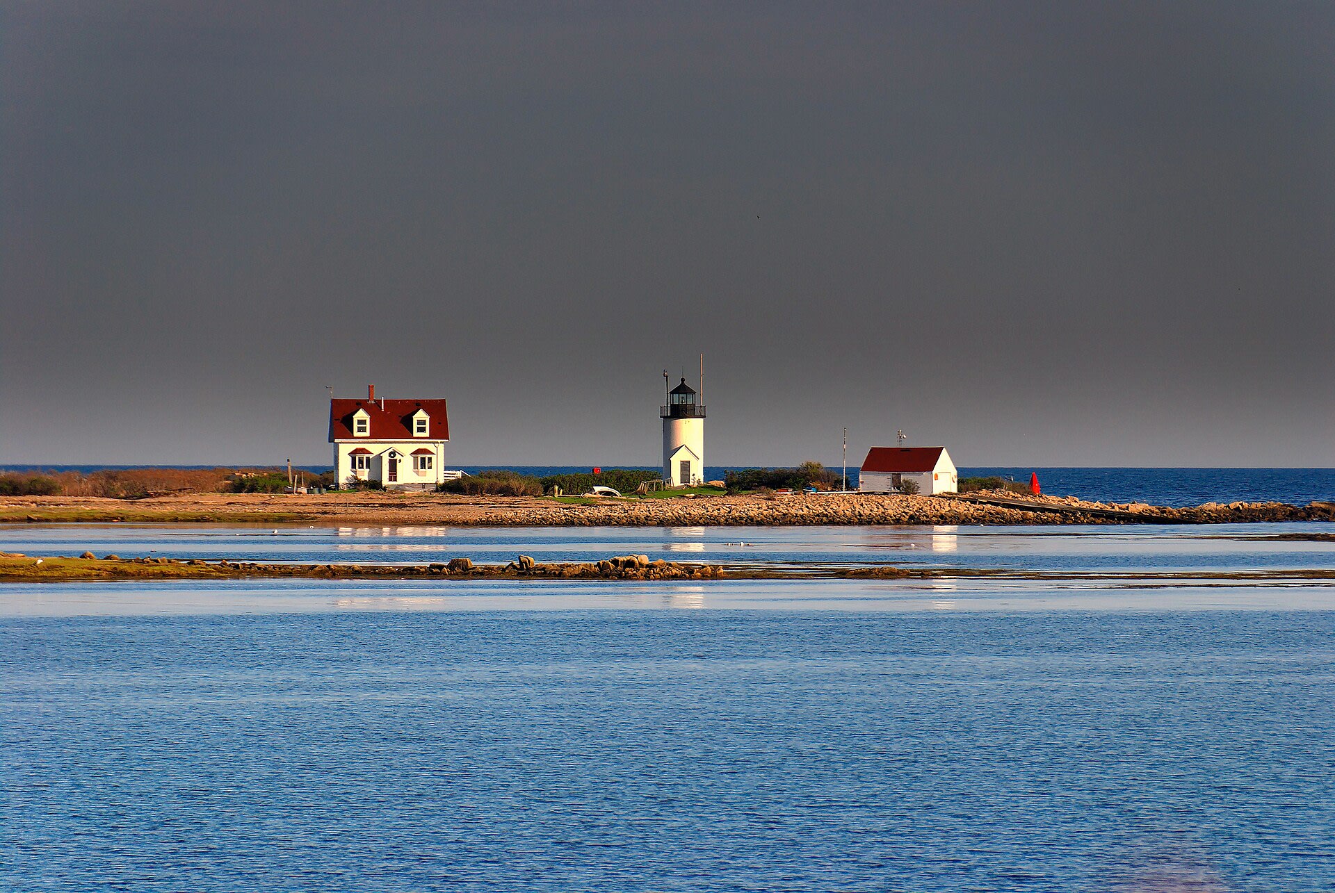 Goat Island Light lighthouse in the harbor off Cape Porpoise, Kennebunkport