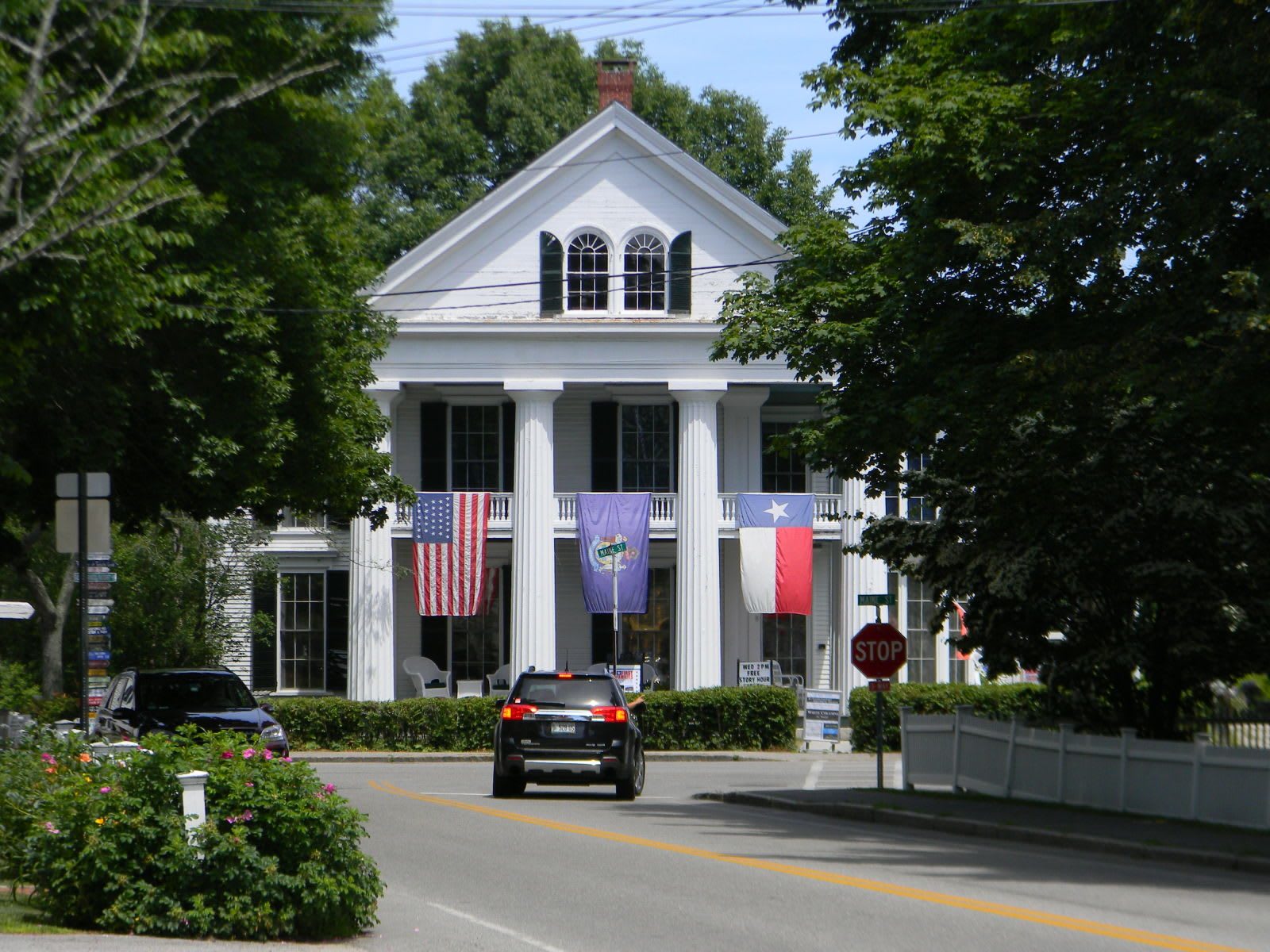 The Nott House, also known as White Columns, a Greek Revival house museum in Kennebunkport, Maine