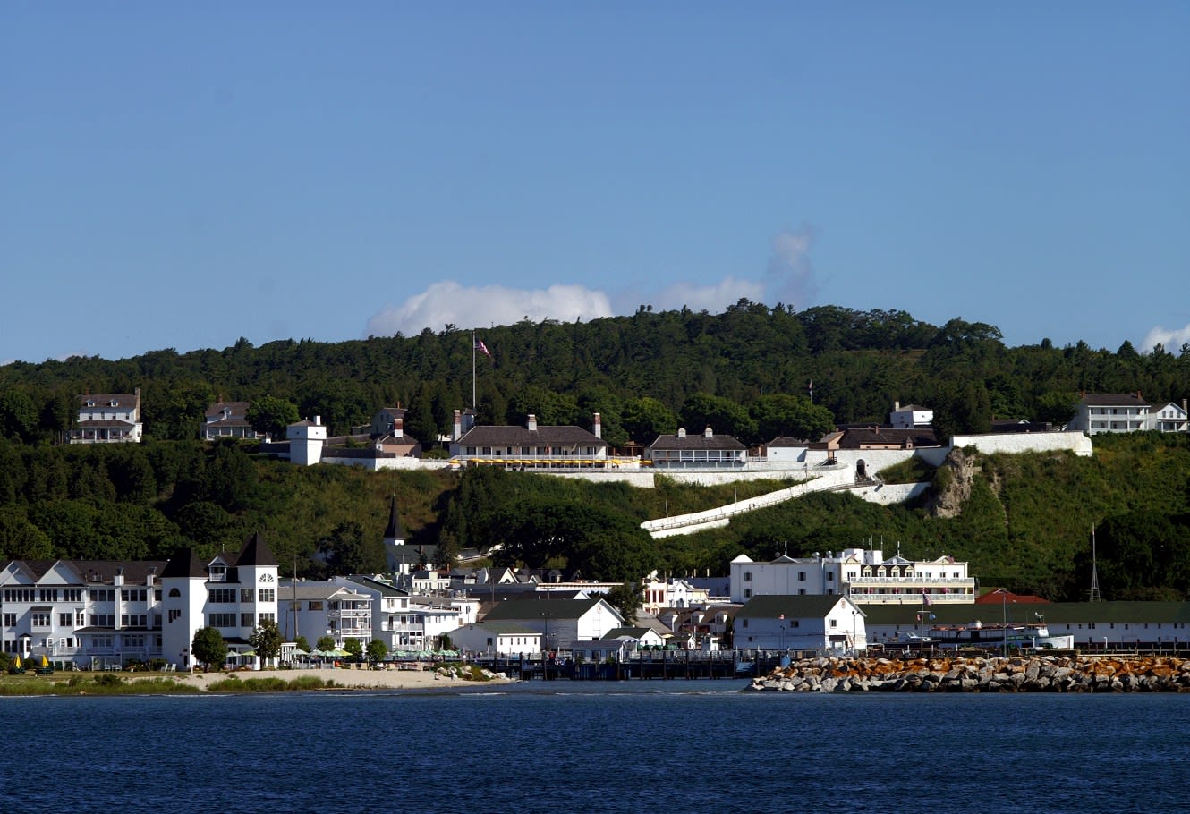 Fort Mackinac overlooking the harbor on Mackinac Island