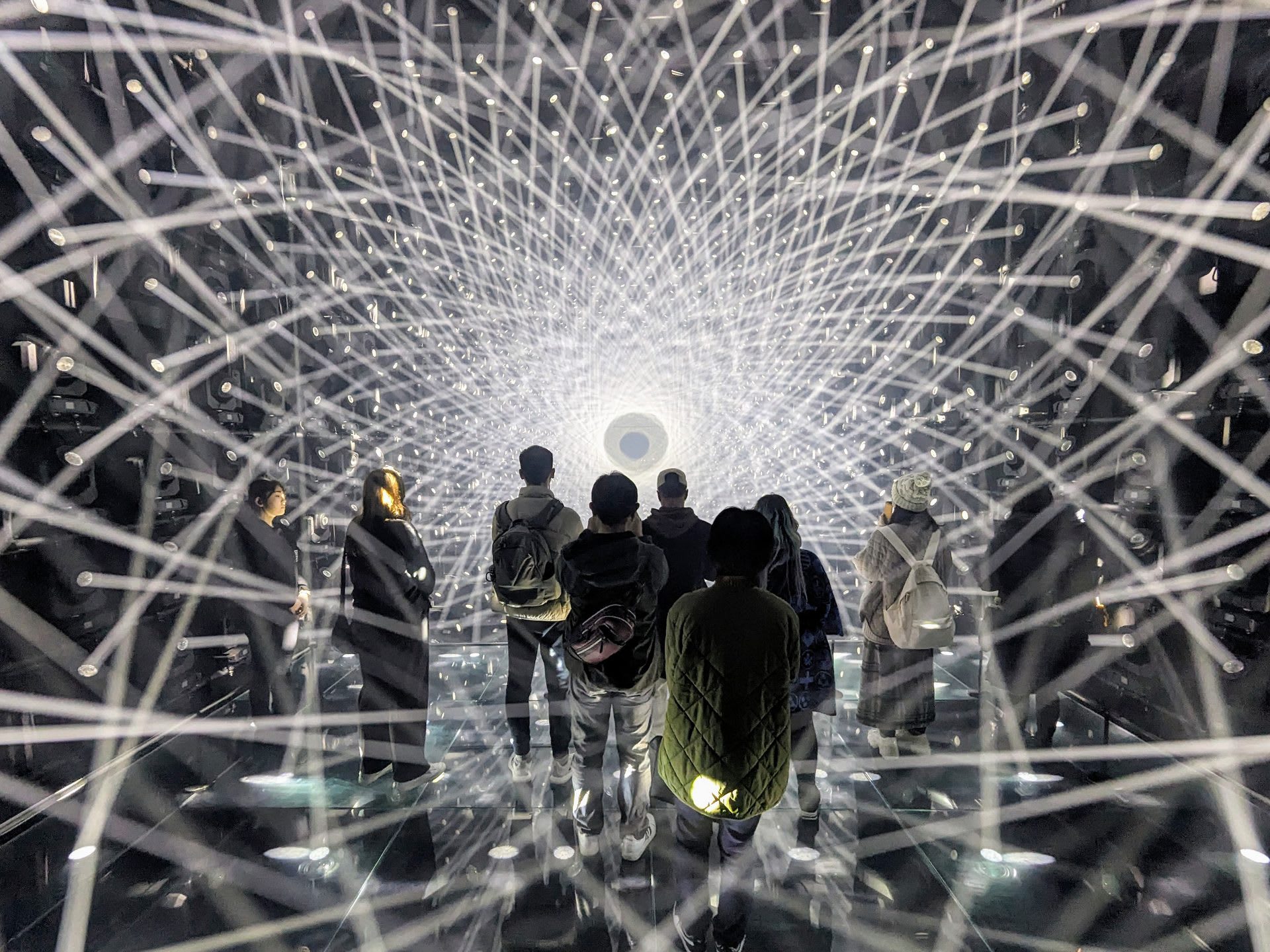Visitors inside teamLab Borderless at Azabudai Hills, a separate museum from teamLab Planets