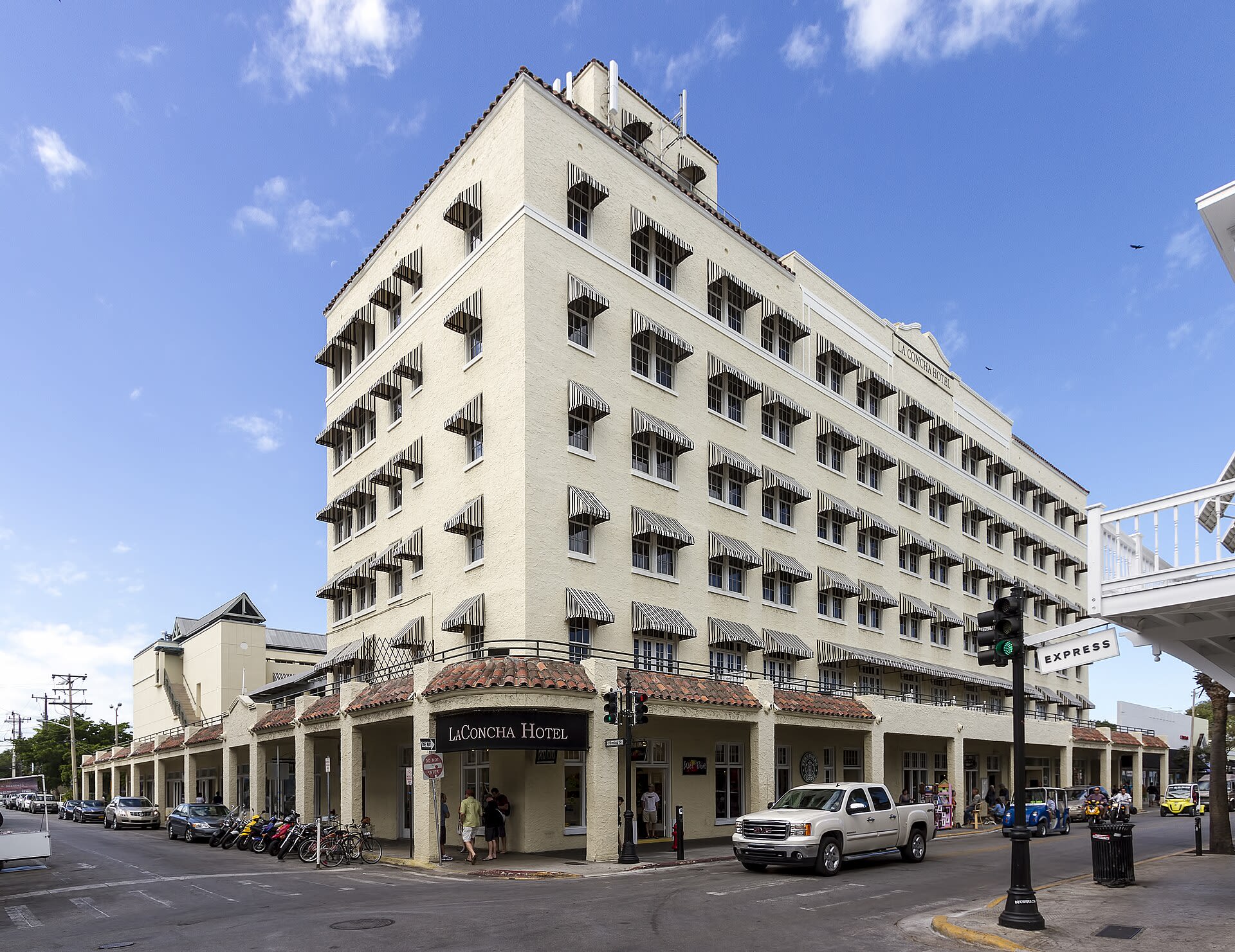 The La Concha Key West hotel building on Duval Street in Key West, Florida