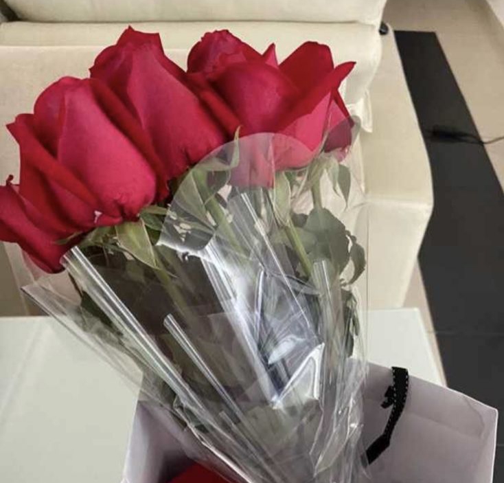 Plastic and fresh flowers