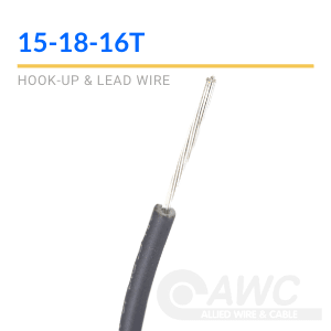 18 AWG, UL 1007 Lead Wire, 16 Strand, 105C, 300V, PVC, Black