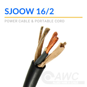 916560 100 ft. Portable Cord; Conductors: 3, Wire Size: 10 AWG, Jacket  Type: SJOOW, Jacket Color: Black