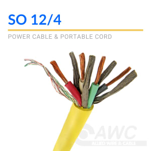 10/4 SOOW Cable Cord Wire - 10 Gauge 10 AWG 4 Conductor 600V Portable Power Extension Cord Cable with Ultra Flexible Insulation Jacket