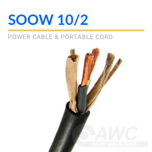 10/4 SOOW Cable Cord Wire - 10 Gauge 10 AWG 4 Conductor 600V Portable Power Extension Cord Cable with Ultra Flexible Insulation Jacket