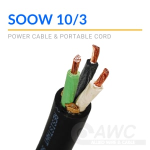 10/3 SOOW SOO SO Black Rubber Cord Outdoor Wire Cable Flexible Wire/Cable