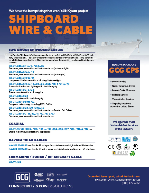 Shipboard Wire & Cable Line Card from Allied Wire & Cable