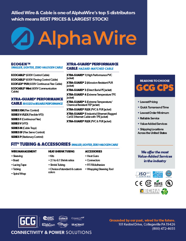 Alpha Wire Line Card from Allied Wire & Cable