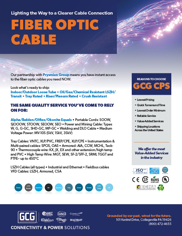 Fiber Optic Cable Line Card from Allied Wire & Cable