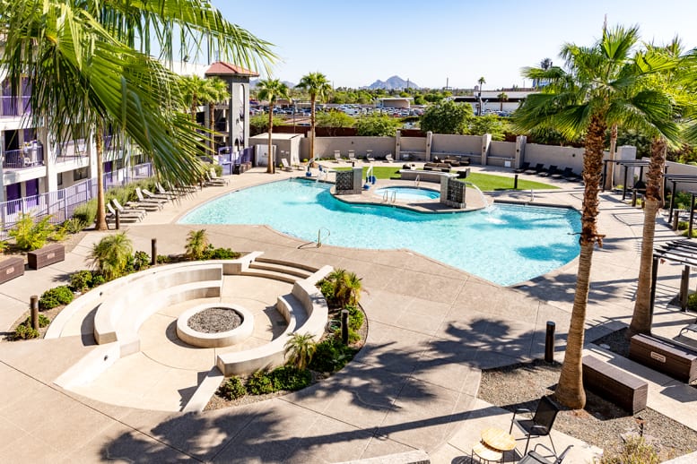 GCU Hotel pool aerial