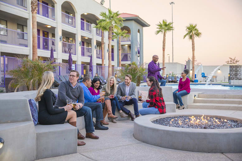 Guests enjoying outdoor patio