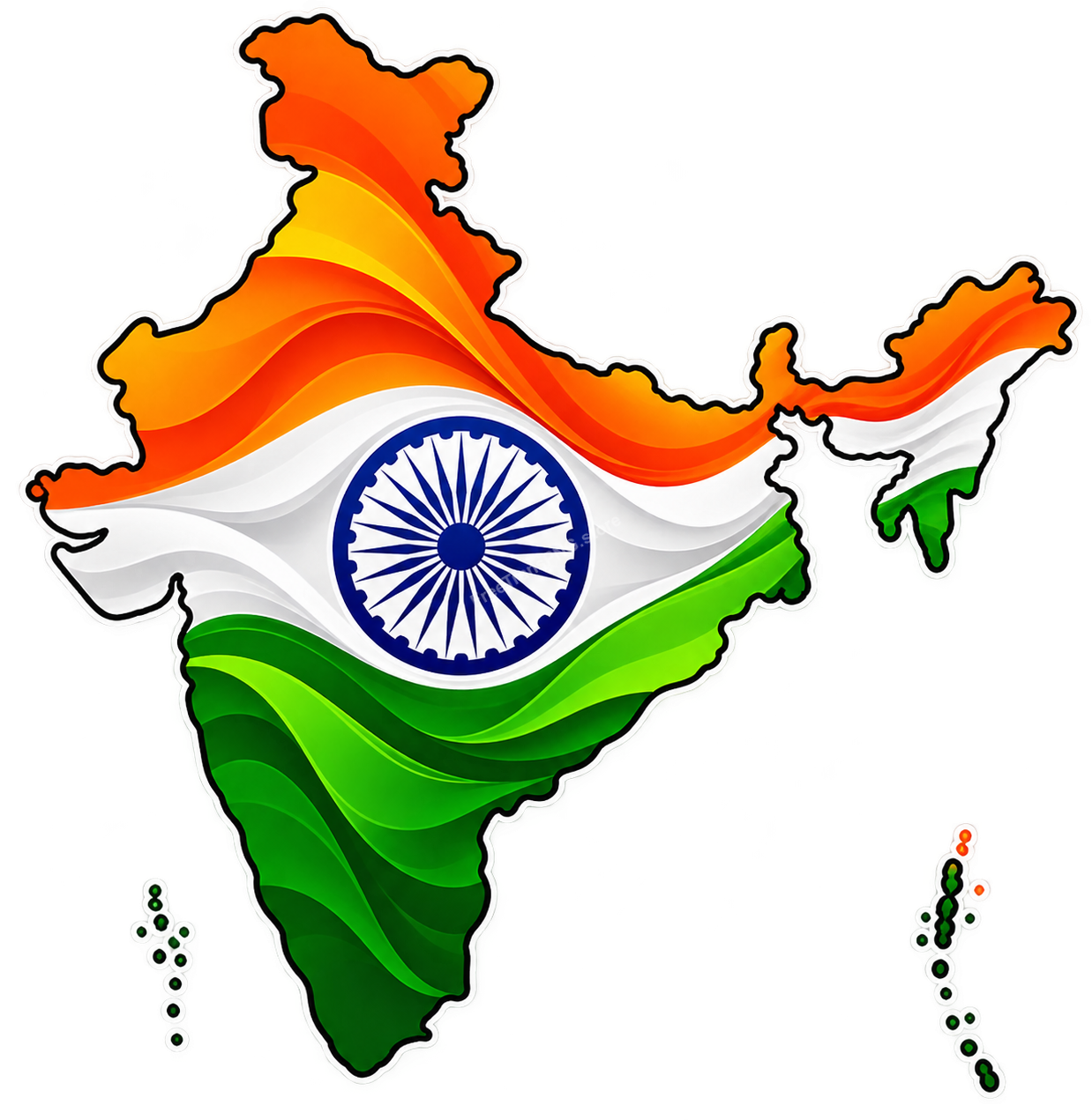 India Map with Tricolor