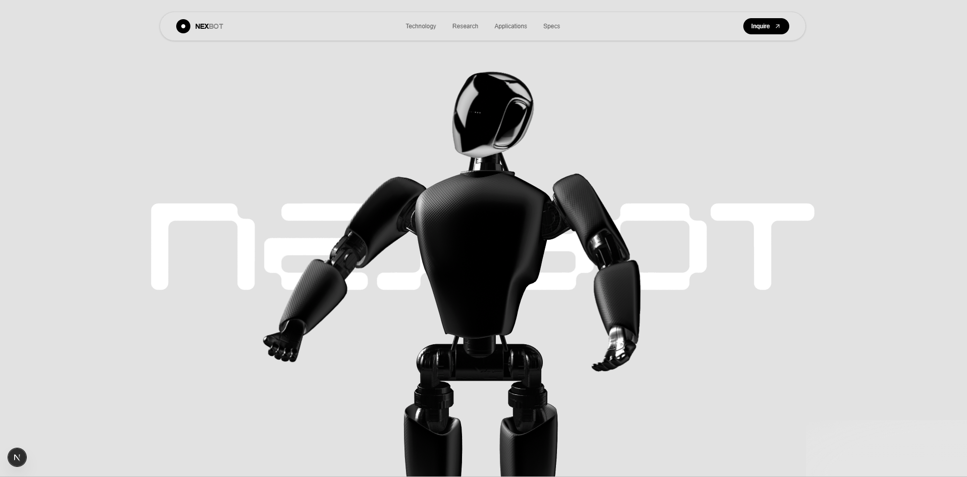 NexBot Artificial Intelligence & Robotics Showcase live site preview