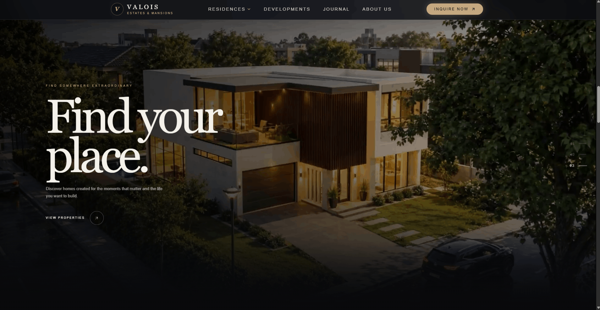 Valois Real Estate & Property Selling Platform live site preview