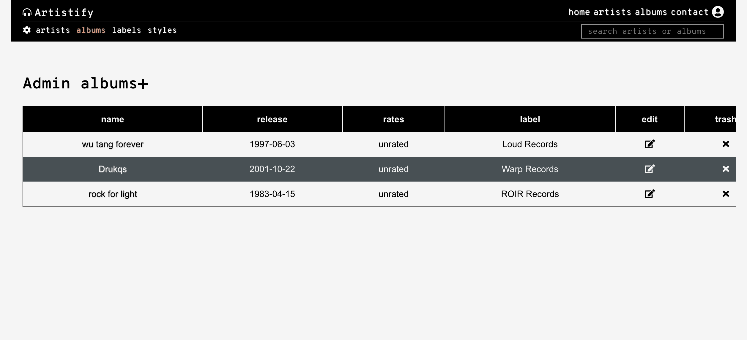 albums manager alt text
