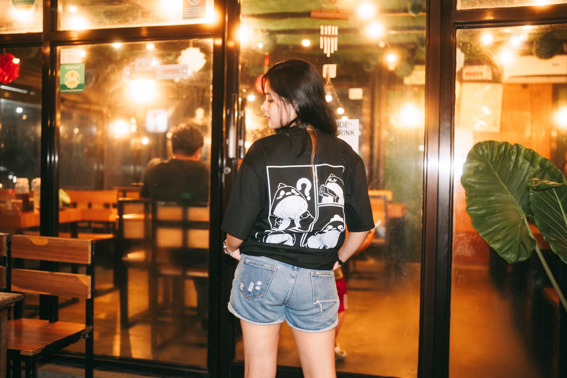 Model wearing AIM LOST. RAGE FOUND. Tee