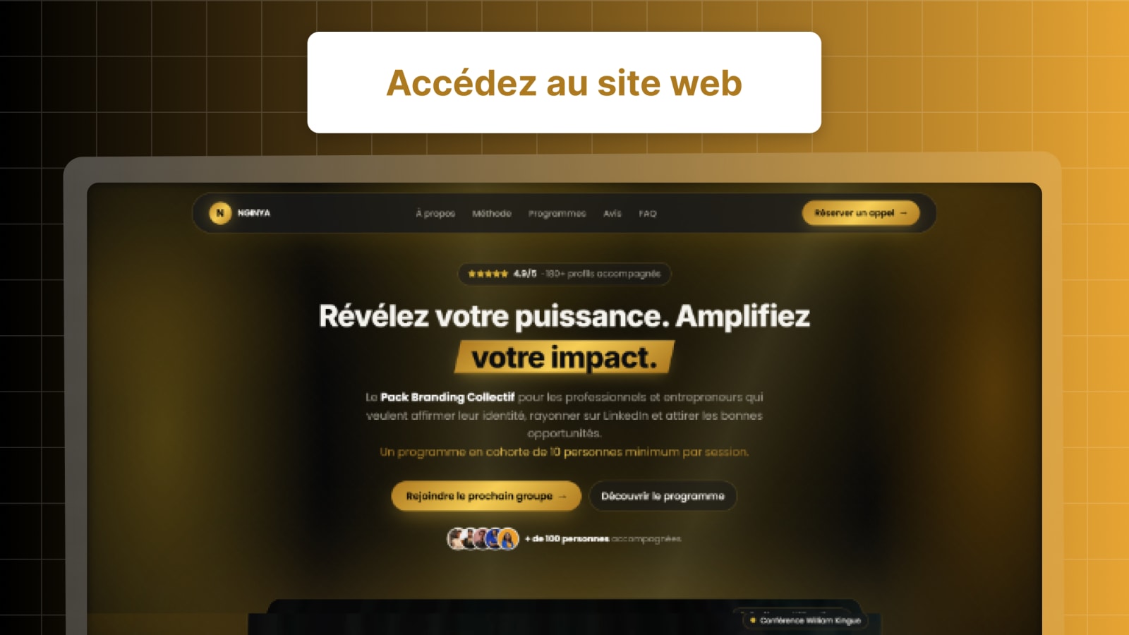 Pack Branding Collectif : landing page de Fréderic William Kingue