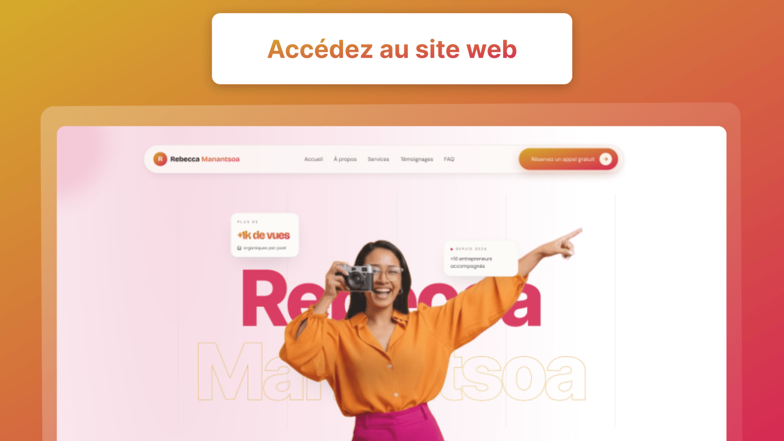 Rebecca Manantsoa : landing page Personal Branding & Social Media