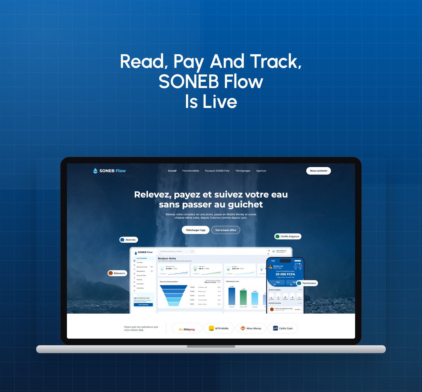 SONEB Flow: customer app for a water utility, live