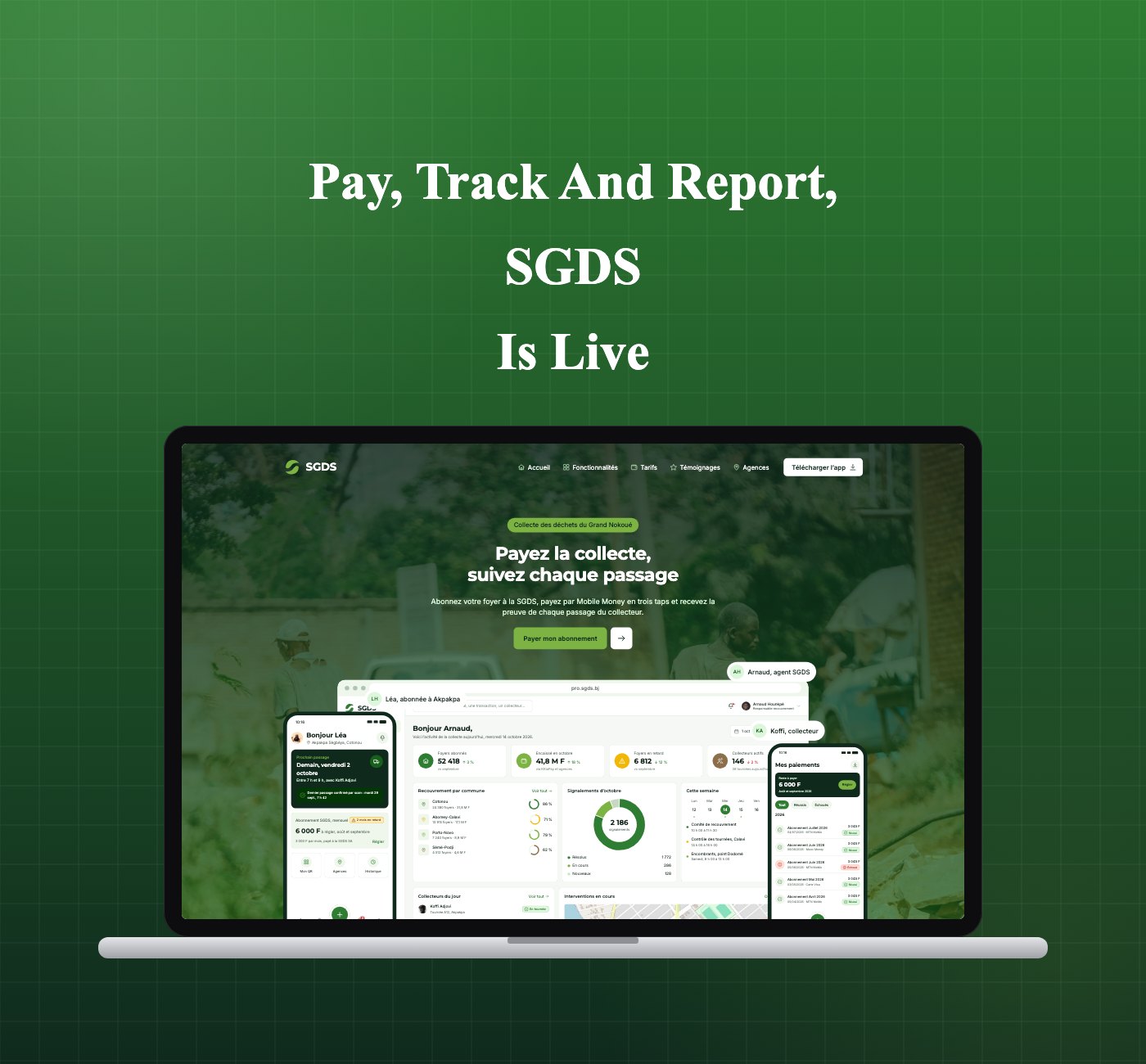 SGDS: household waste collection platform, live