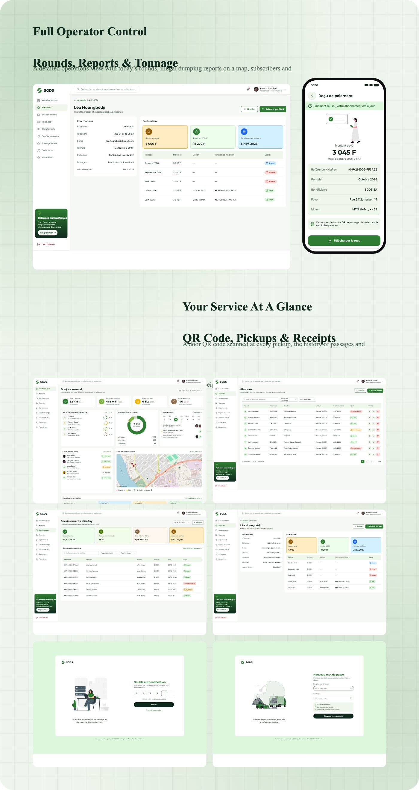 SGDS: household waste collection platform, control