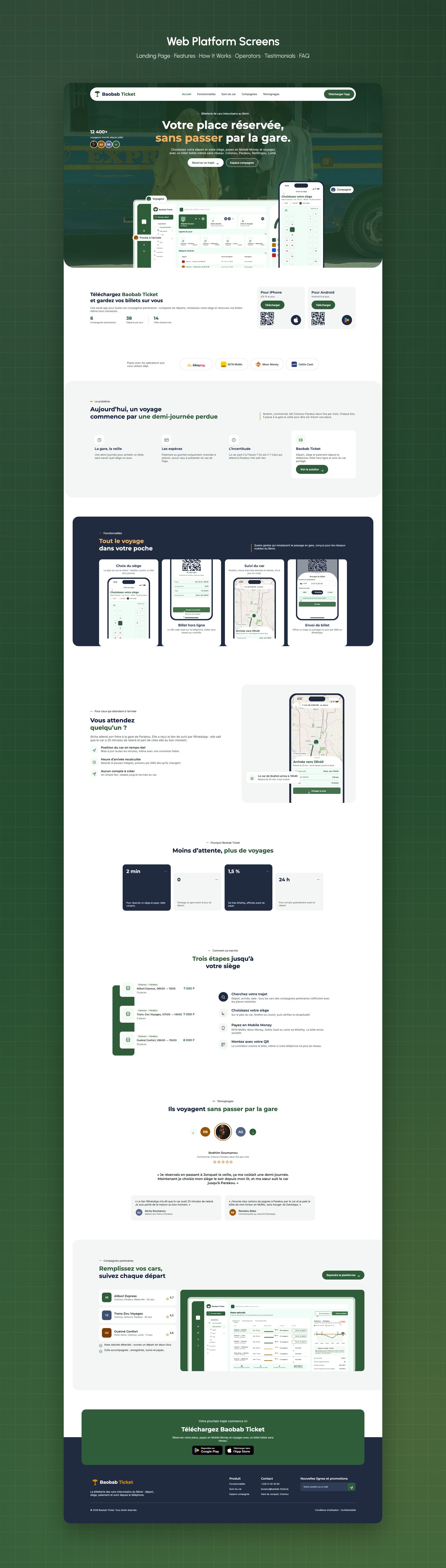Baobab Ticket: mobile ticketing for intercity coaches, web platform