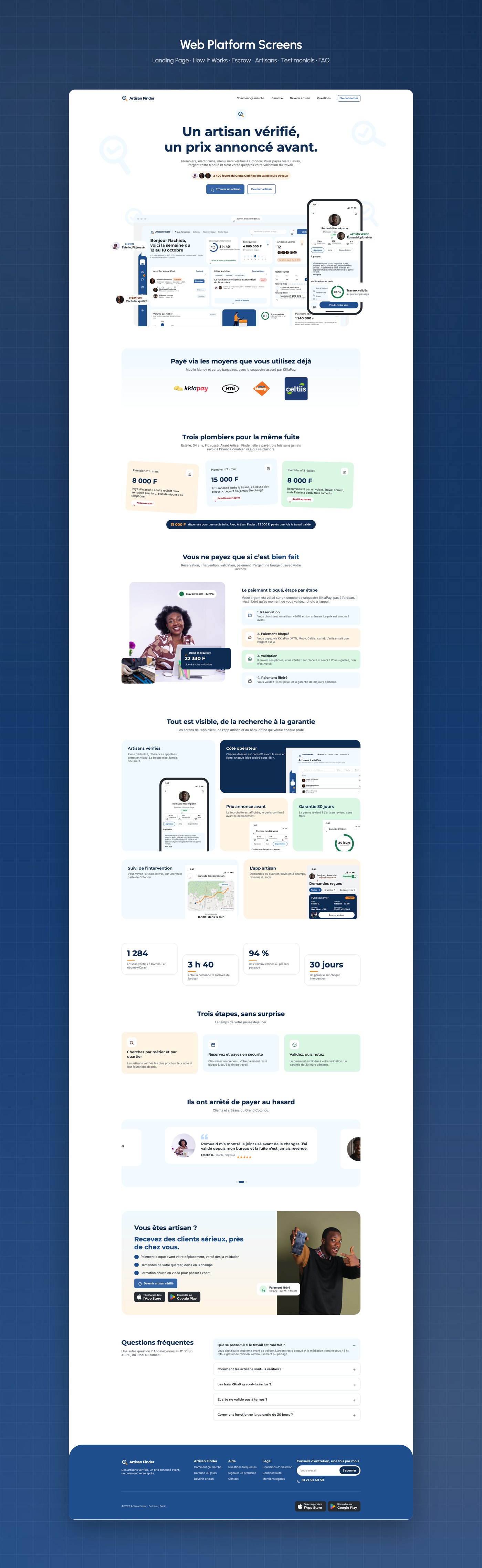 Artisan Finder: on-demand marketplace for verified artisans, web platform