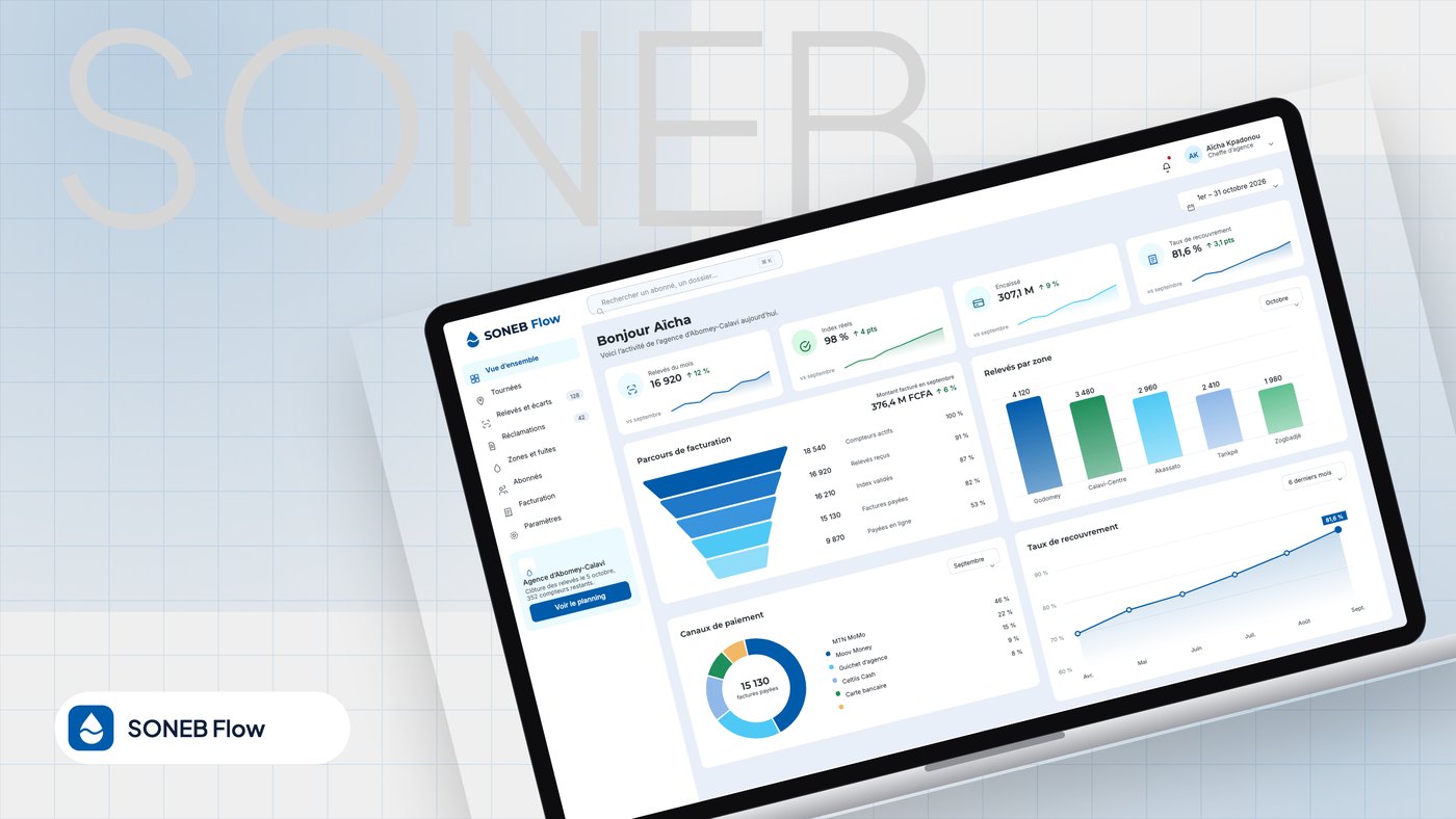 SONEB Flow: customer app for a water utility, dribbble 01