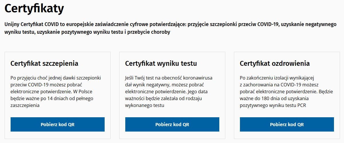 Certyfikat COVID