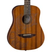 Luna Safari Tattoo Mini Dreadnought Acoustic Guitar, Mahogany Top