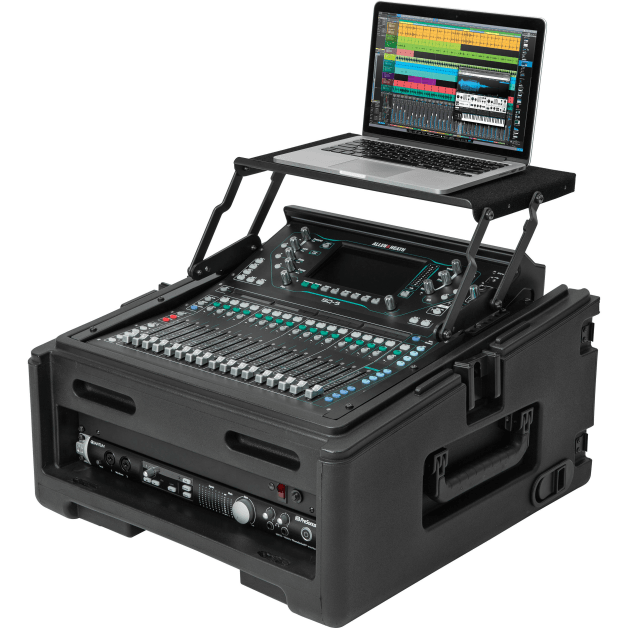 SKB 1SKB-R102W 10x2U Compact Rolling Rig Molded Audio Rack Case ...