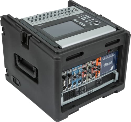SKB 1SKB-R106W 10x6U Compact Rolling Rig Molded Audio Rack Case ...
