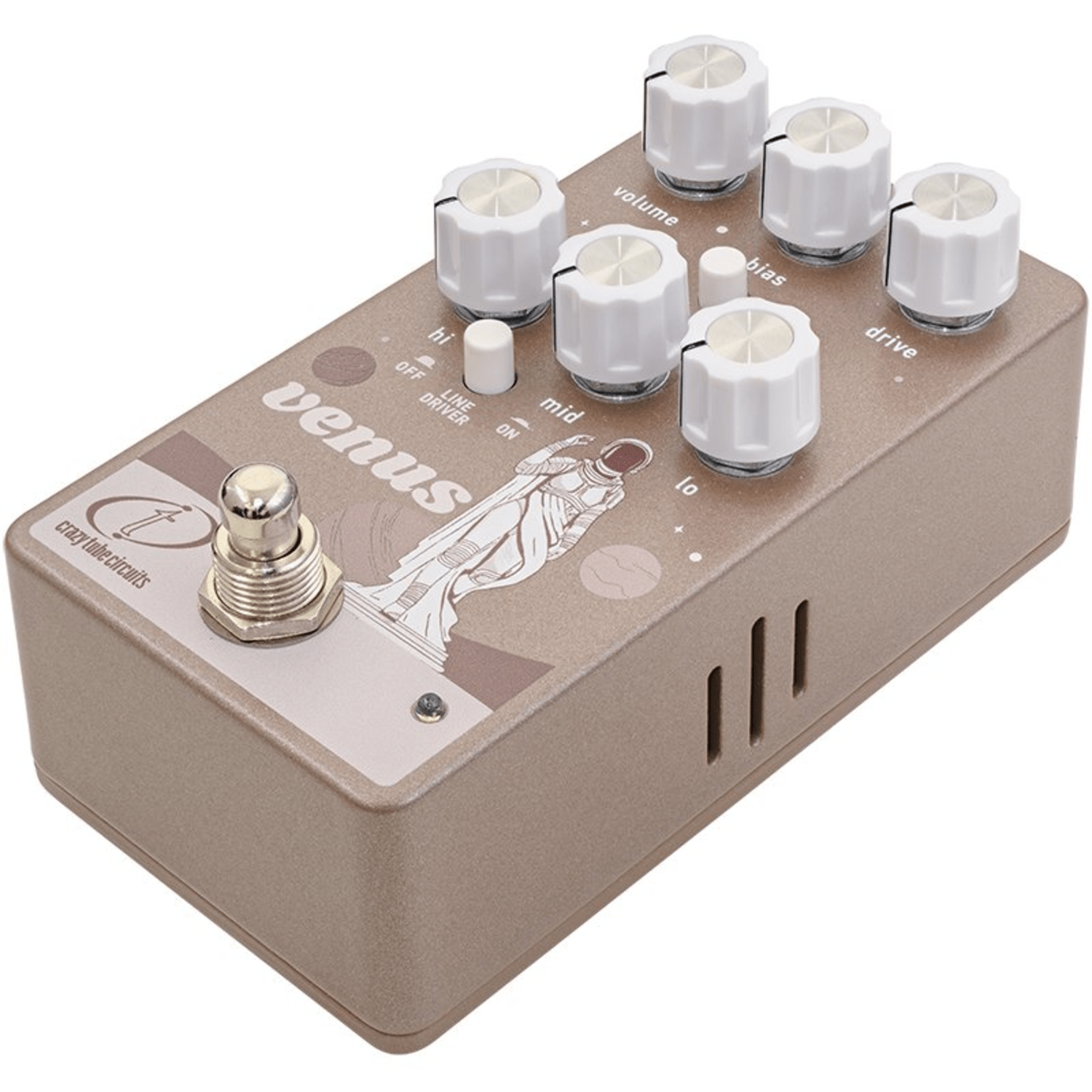 Crazy Tube Circuits Venus Overdrive Effects Pedal, Original Beige