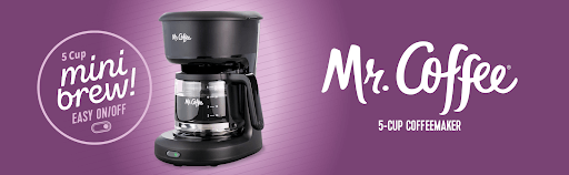 Mr. Coffee 2129512, 5-Cup Mini Brew Switch Coffee Maker, Black