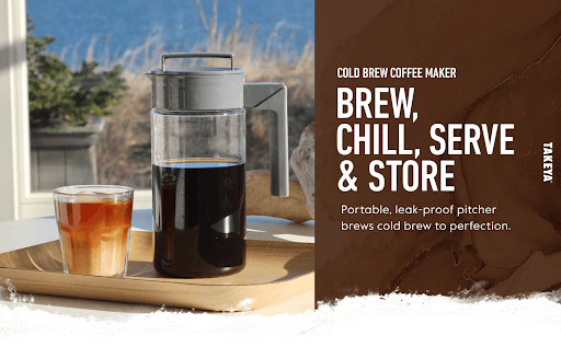 Takeya Patented Deluxe Cold Brew Coffee Maker, 1 qt, Black