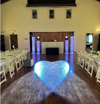 Wedding dance floor featuring intelligent lighting